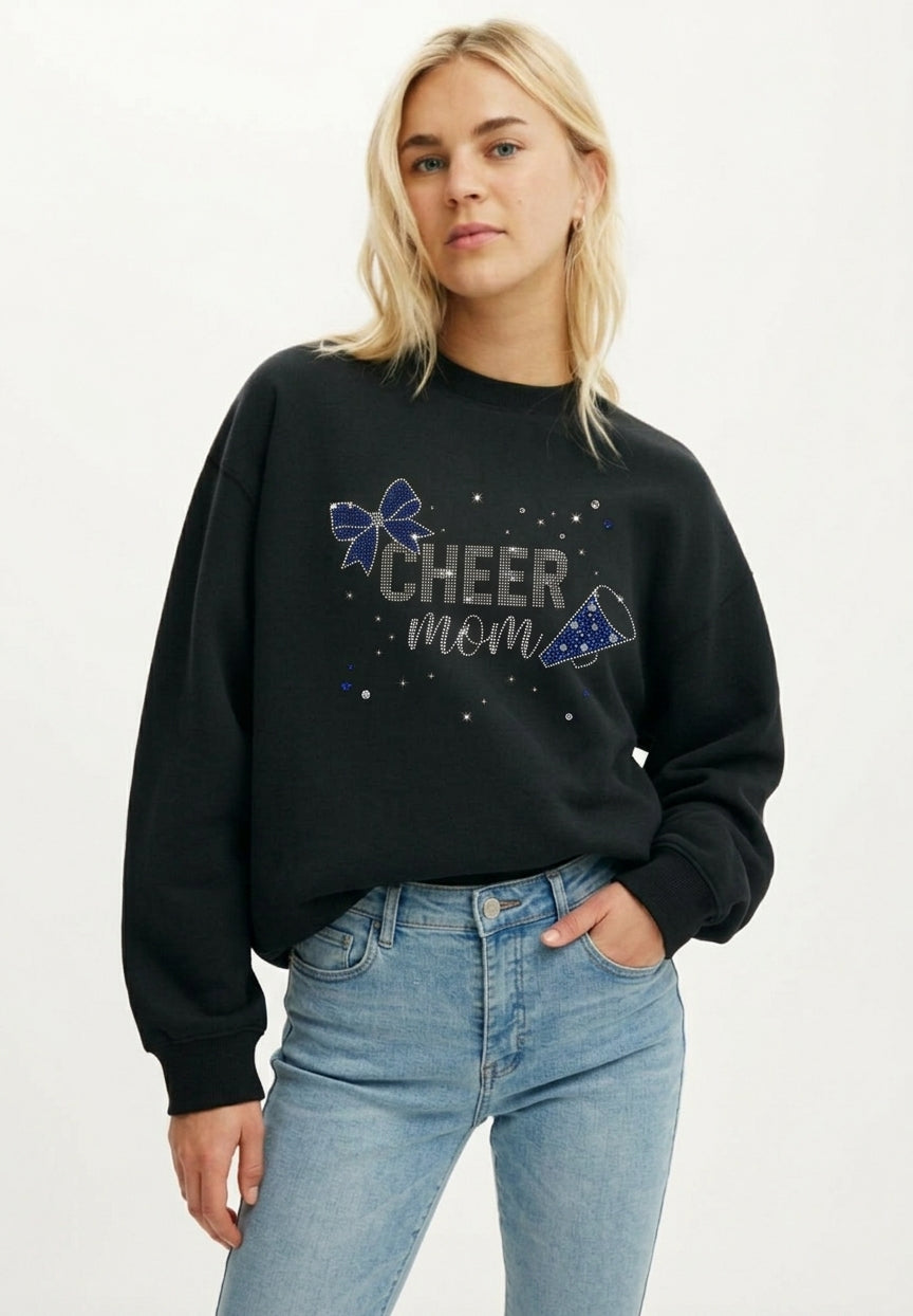 Glitter Cheer Mom Crewneck Sweatshirt
